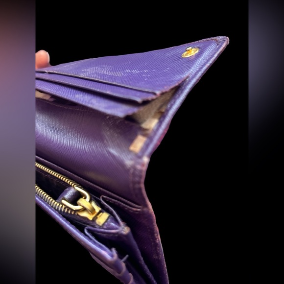 Prada Purple Long Wallet With COA - Picture 11 of 16